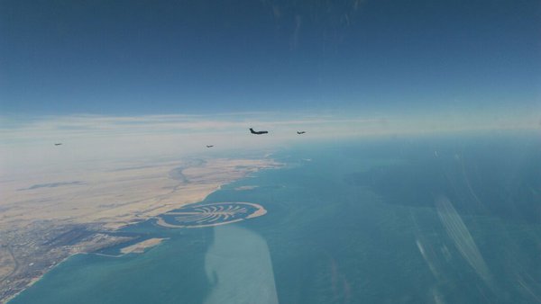 Indian Air Force IL-78MKI refuelling Jaguars over Dubai en route to Red Flag at Nellis (Indian Ministry of Defence)